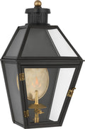 Stratford Small 3/4 Gas Wall Lantern | Matte Black | Clear Glass