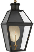 Stratford Medium 3/4 Gas Wall Lantern | Matte Black | Clear Glass