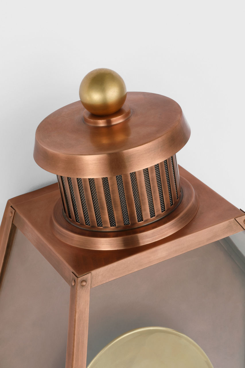 Stratford Medium 3/4 Gas Wall Lantern | Soft Copper | Clear Glass