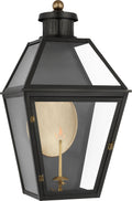 Stratford Large 3/4 Gas Wall Lantern | Matte Black | Clear Glass