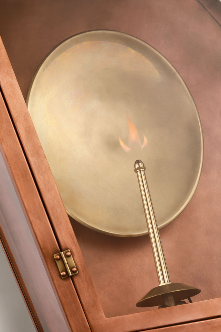 Stratford Large 3/4 Gas Wall Lantern | Soft Copper | Clear Glass