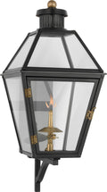 Stratford Small Bracketed Gas Wall Lantern | Matte Black | Clear Glass