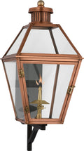 Stratford Small Bracketed Gas Wall Lantern | Soft Copper | Clear Glass