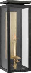 Fresno Medium 3/4 Gas Wall Lantern | Matte Black | Clear Glass