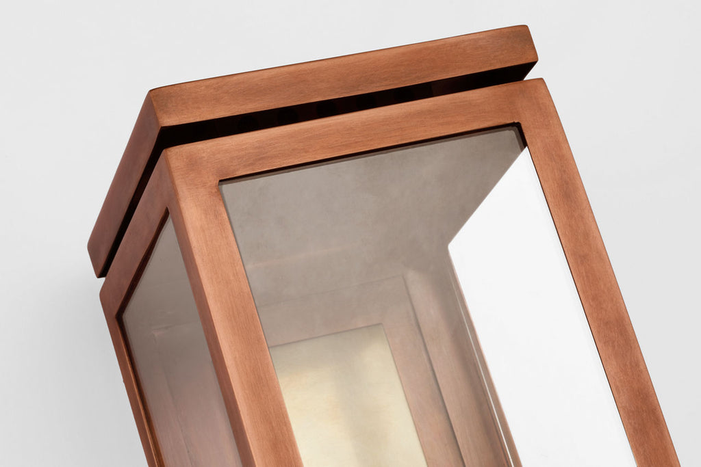 Fresno Medium 3/4 Gas Wall Lantern | Soft Copper | Clear Glass