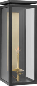 Fresno Large 3/4 Gas Wall Lantern | Matte Black | Clear Glass