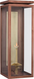 Fresno Large 3/4 Gas Wall Lantern | Soft Copper | Clear Glass