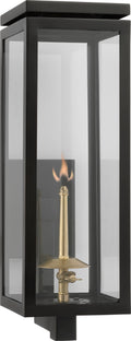 Fresno Medium Bracketed Gas Wall Lantern | Matte Black | Clear Glass