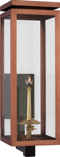 Fresno Medium Bracketed Gas Wall Lantern | Soft Copper | Clear Glass