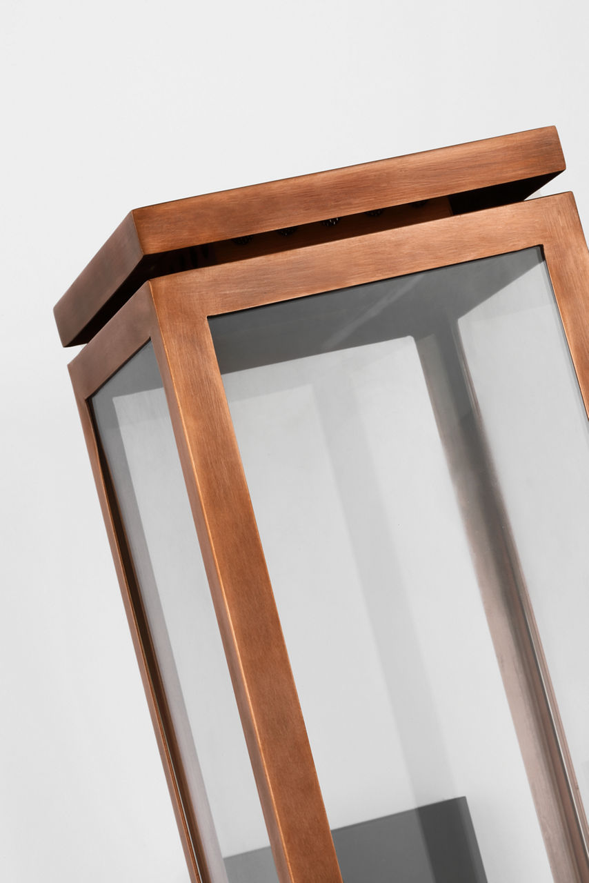Fresno Medium Bracketed Gas Wall Lantern | Soft Copper | Clear Glass