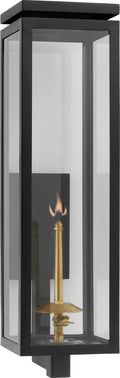 Fresno Large Bracketed Gas Wall Lantern | Matte Black | Clear Glass