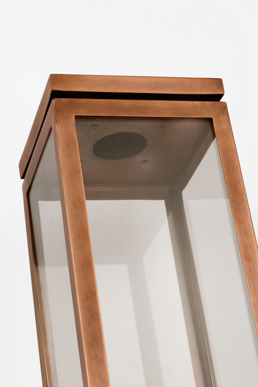 Fresno Large Bracketed Gas Wall Lantern | Soft Copper | Clear Glass