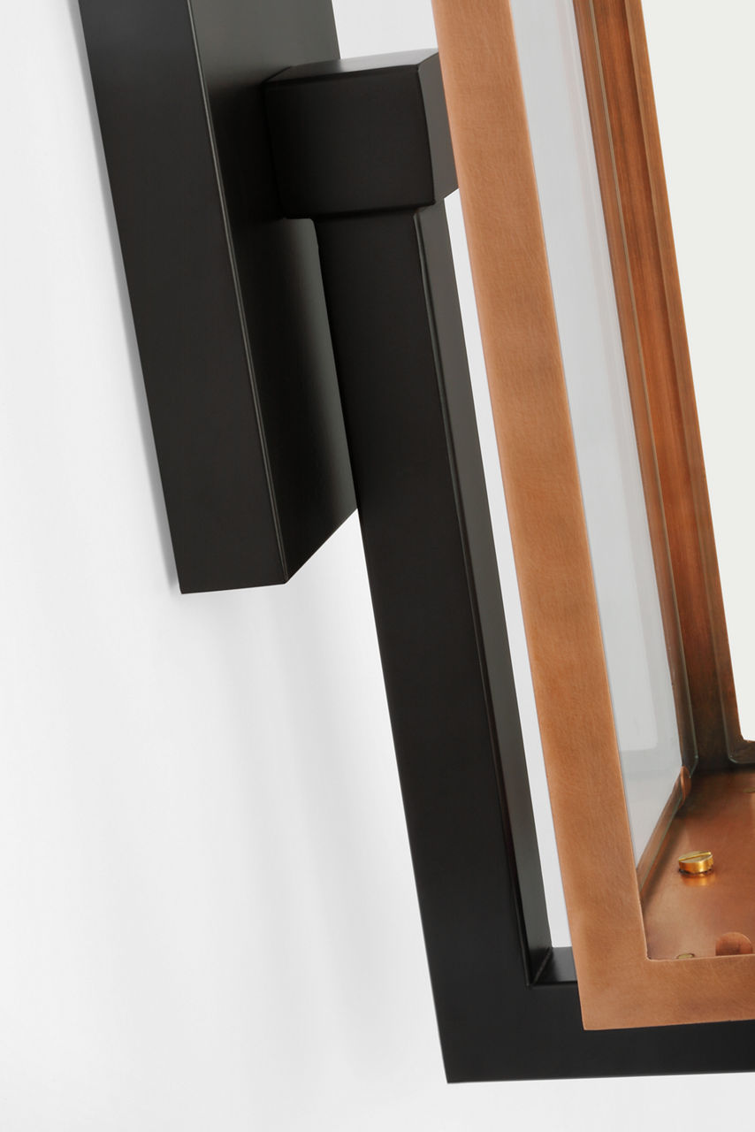 Fresno Large Bracketed Gas Wall Lantern | Soft Copper | Clear Glass