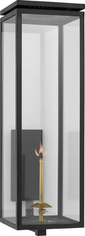 Fresno Grande Bracketed Gas Wall Lantern | Matte Black | Clear Glass