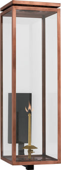 Fresno Grande Bracketed Gas Wall Lantern | Soft Copper | Clear Glass