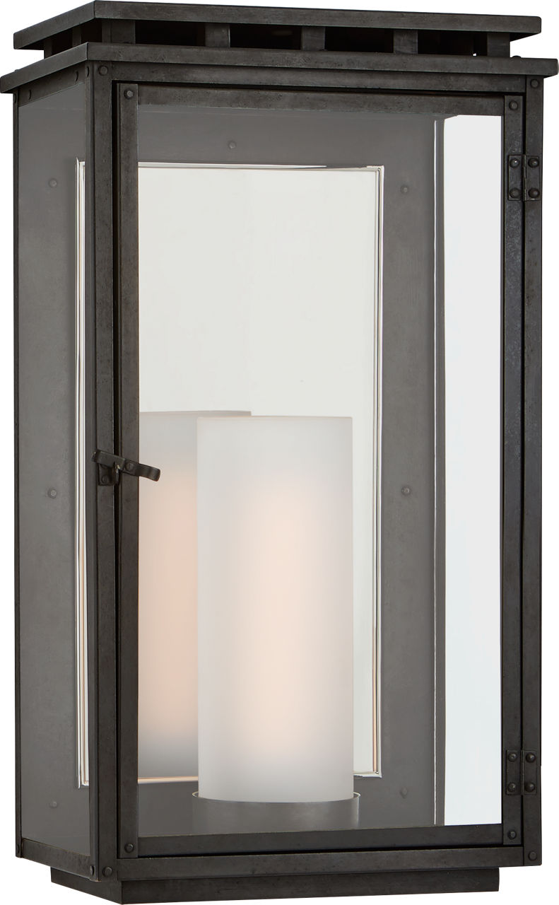 Cheshire Medium 3/4 Wall Lantern | Aged Iron | Clear Glass
