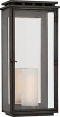Cheshire Large 3/4 Wall Lantern | Aged Iron | Clear Glass