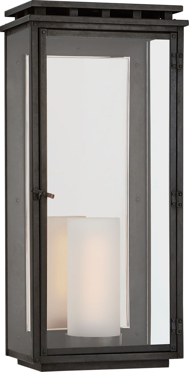 Cheshire Large 3/4 Wall Lantern | Aged Iron | Clear Glass
