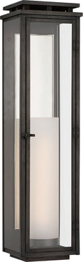 Cheshire Tall 3/4 Wall Lantern | Aged Iron | Clear Glass