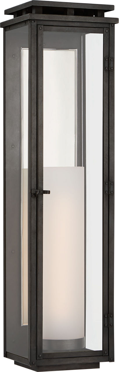 Cheshire Tall 3/4 Wall Lantern | Aged Iron | Clear Glass
