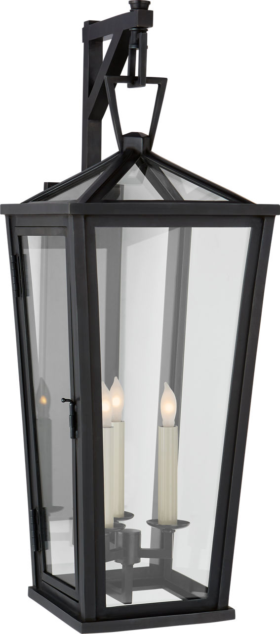 Darlana Medium Tall Bracketed Wall Lantern | Bronze | Clear Glass