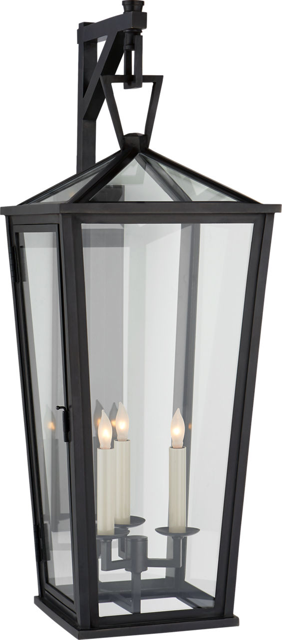 Darlana Large Tall Bracketed Wall Lantern | Bronze | Clear Glass