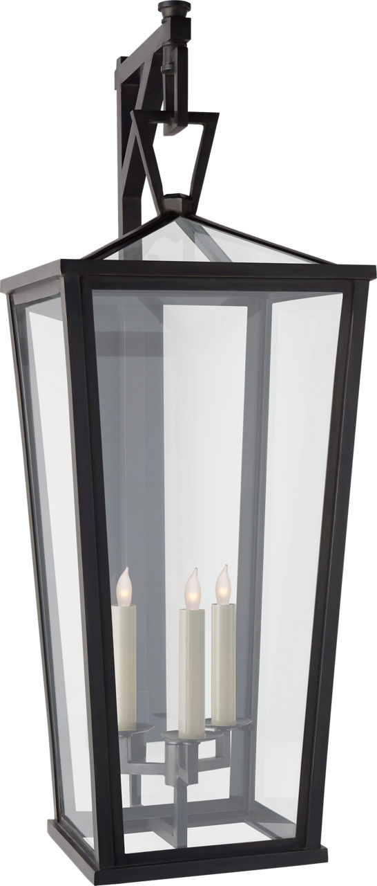 Darlana Grande Tall Bracketed Wall Lantern | Bronze | Clear Glass