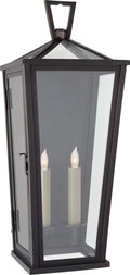 Darlana Medium Tall 3/4 Wall Lantern | Bronze | Clear Glass