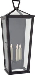 Darlana Large Tall 3/4 Wall Lantern | Bronze | Clear Glass