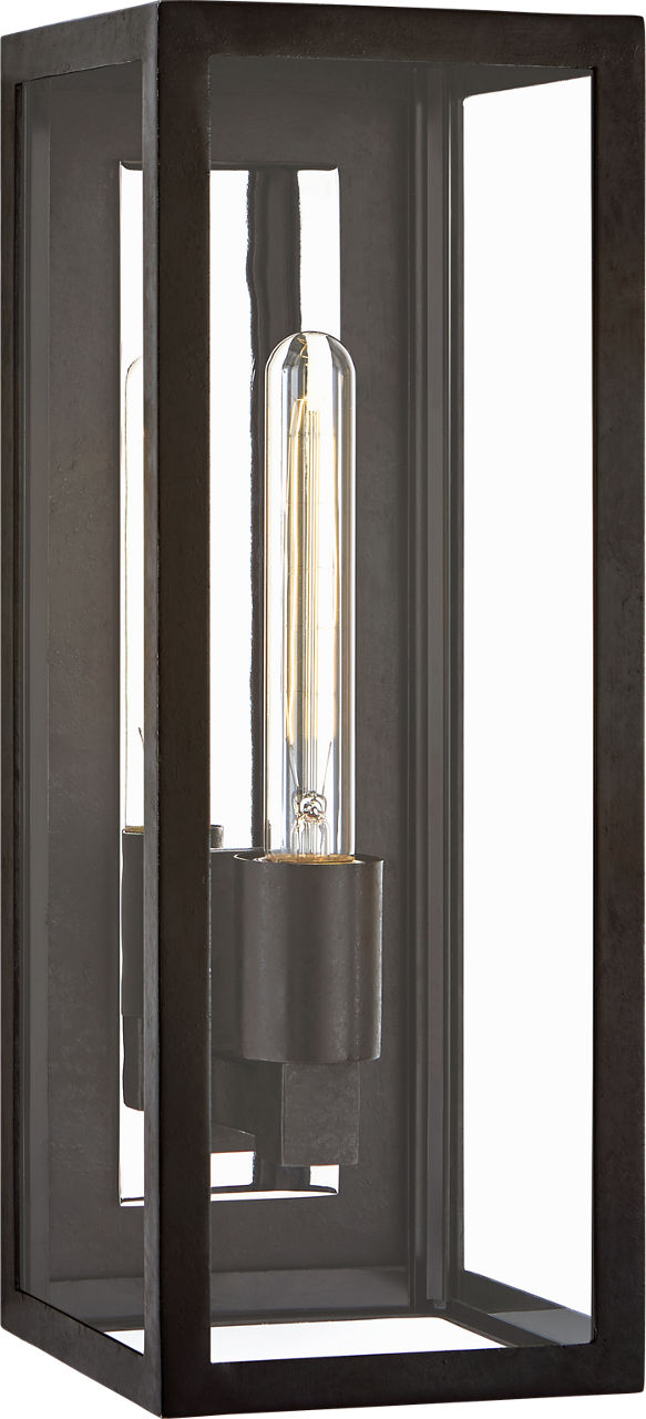 Fresno Medium 3/4 Wall Lantern | Aged Iron | Clear Glass