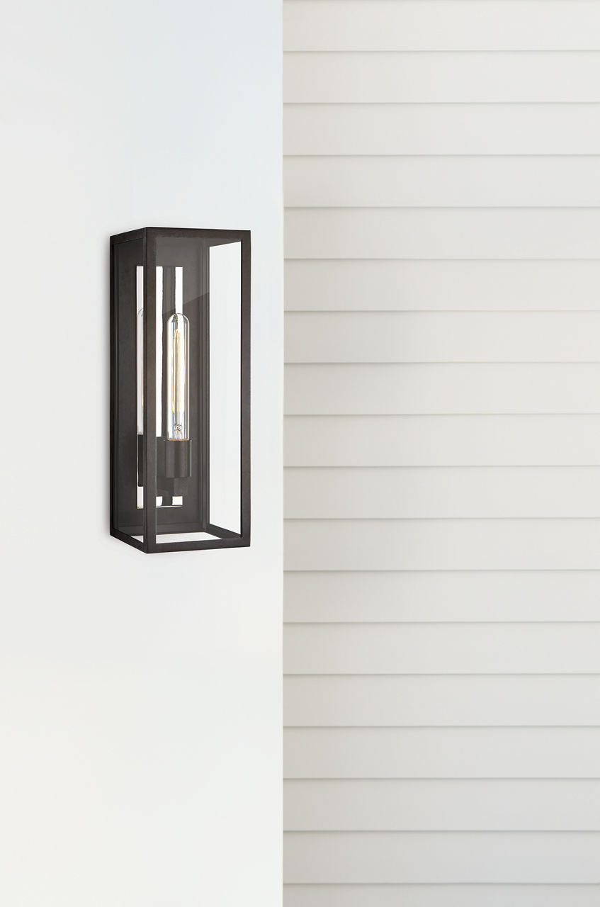 Fresno Large 3/4 Wall Lantern | Aged Iron | Clear Glass