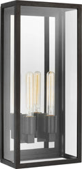 Fresno Large 2-Light 3/4 Wall Lantern | Aged Iron | Clear Glass