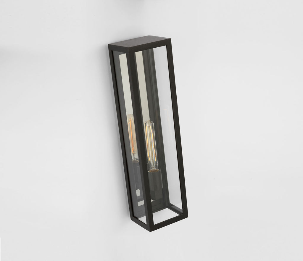 Fresno Large Tall 3/4 Wall Lantern | Aged Iron | Clear Glass