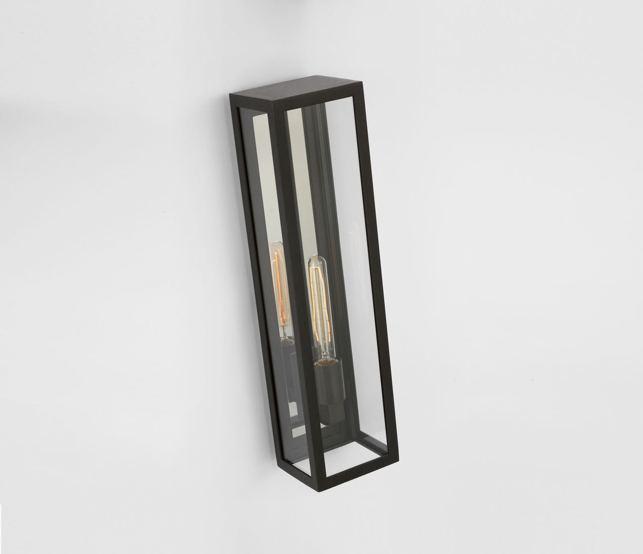 Fresno Large Tall 3/4 Wall Lantern | Aged Iron | Clear Glass