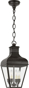 Fremont Small Hanging Lantern | French Rust | Clear Glass