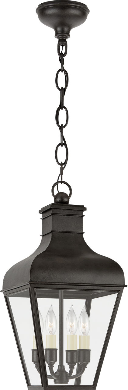 Fremont Small Hanging Lantern | French Rust | Clear Glass