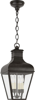 Fremont Medium Hanging Lantern | French Rust | Clear Glass