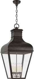 Fremont Grande Hanging Lantern | French Rust | Clear Glass