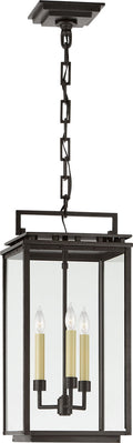Cheshire Medium Hanging Lantern | Aged Iron | Clear Glass