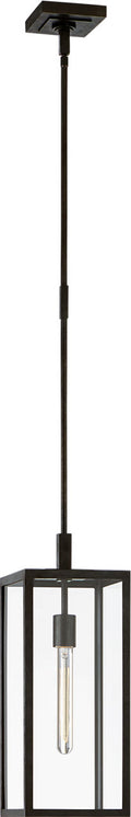 Fresno Small Hanging Lantern | Aged Iron | Clear Glass