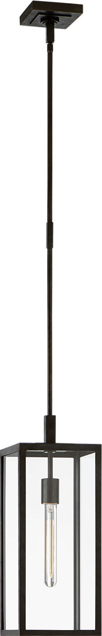 Fresno Small Hanging Lantern | Aged Iron | Clear Glass