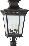 Elsinore Medium Post Lantern | Black | Clear Glass