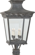 Elsinore Medium Post Lantern | Weathered Zinc | Clear Glass