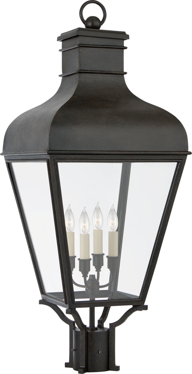 Fremont Post Light | French Rust | Clear Glass