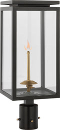 Fresno Medium Gas Post | Matte Black | Clear Glass