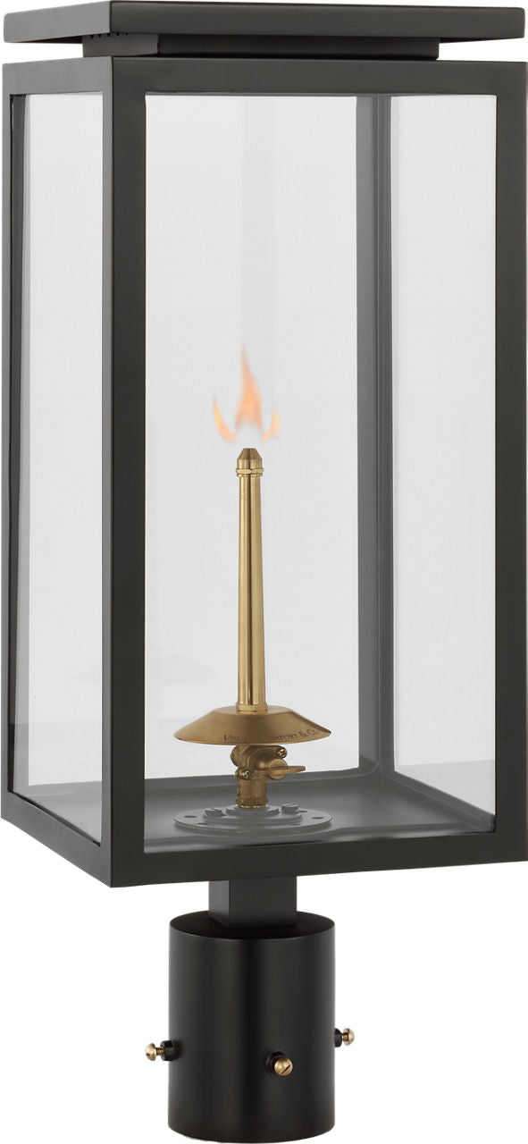 Fresno Medium Gas Post | Matte Black | Clear Glass