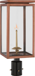 Fresno Medium Gas Post | Soft Copper | Clear Glass