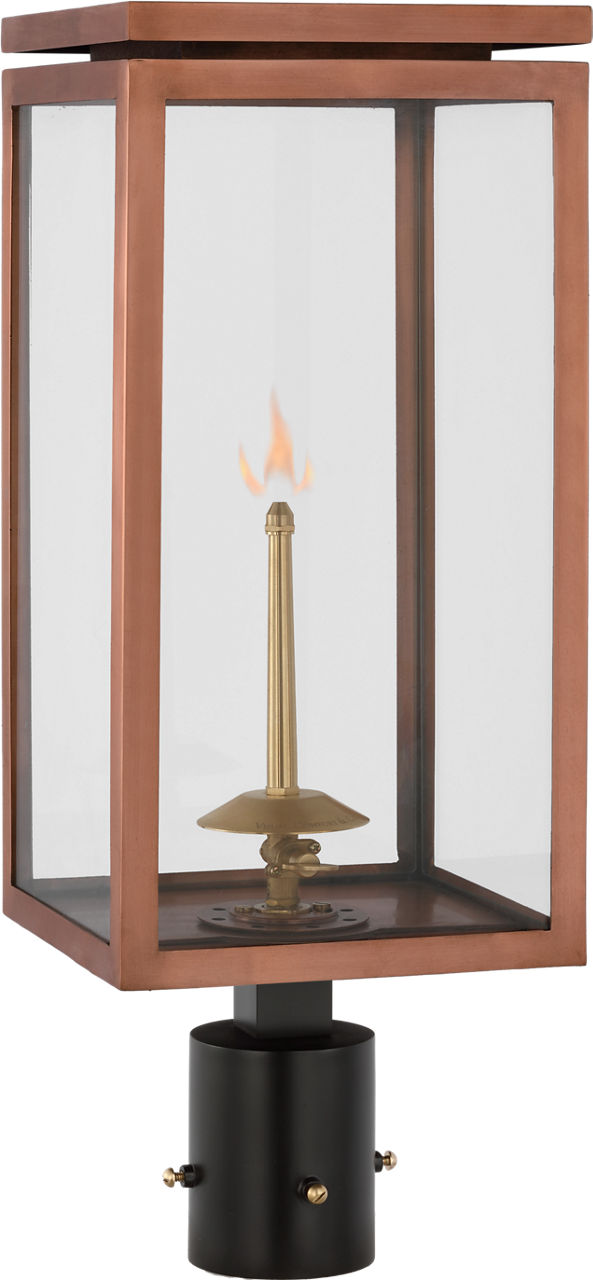 Fresno Medium Gas Post | Soft Copper | Clear Glass