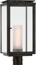 Cheshire Post Light | Aged Iron | Clear Glass