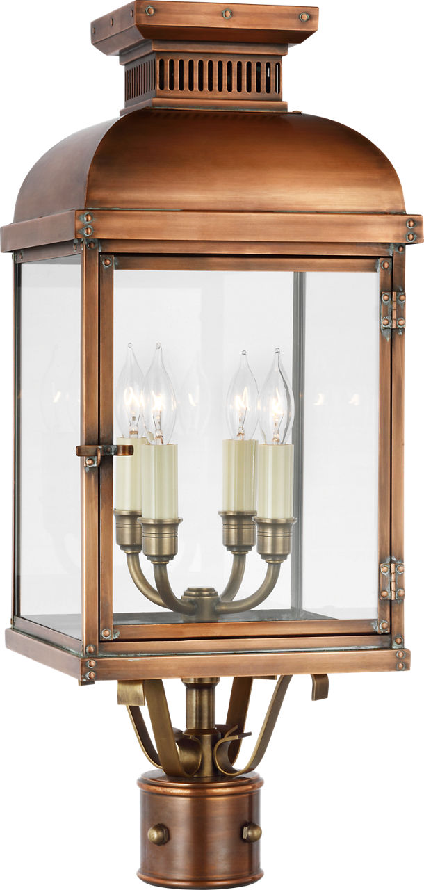Suffork Post Lantern | Natural Copper | Clear Glass